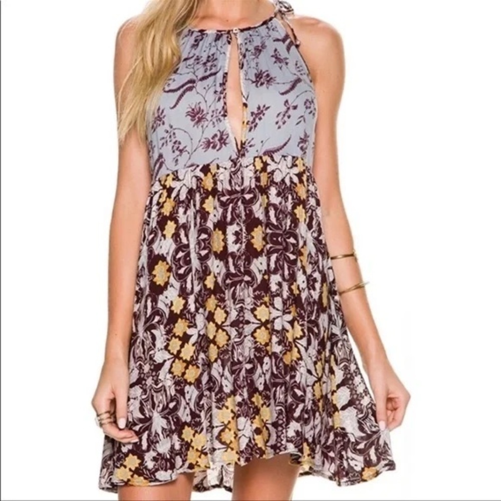Free People Wildest Dreams Mixed Floral Slip Dress